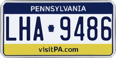 PA license plate LHA9486