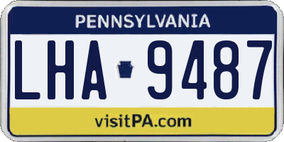 PA license plate LHA9487