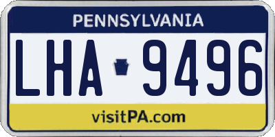 PA license plate LHA9496