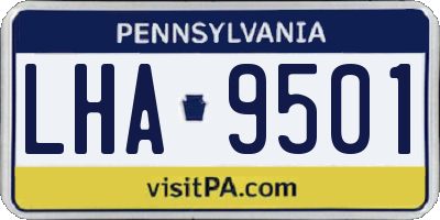 PA license plate LHA9501