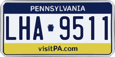 PA license plate LHA9511