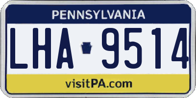 PA license plate LHA9514