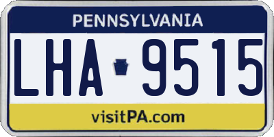 PA license plate LHA9515