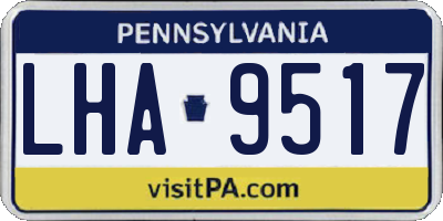 PA license plate LHA9517