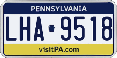 PA license plate LHA9518