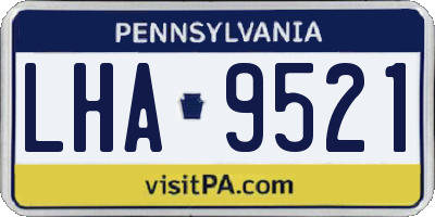 PA license plate LHA9521