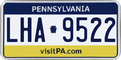 PA license plate LHA9522