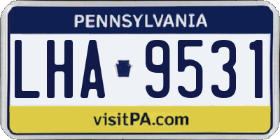 PA license plate LHA9531
