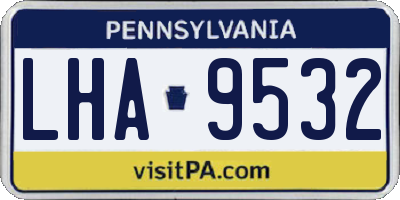 PA license plate LHA9532