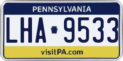 PA license plate LHA9533