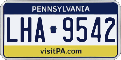 PA license plate LHA9542