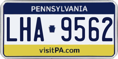 PA license plate LHA9562
