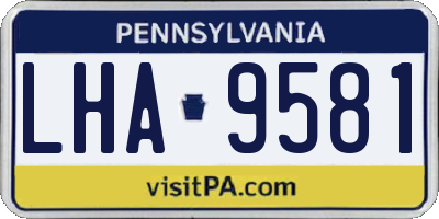 PA license plate LHA9581