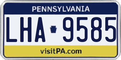 PA license plate LHA9585