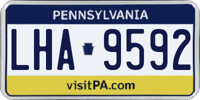 PA license plate LHA9592