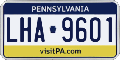 PA license plate LHA9601