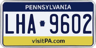 PA license plate LHA9602