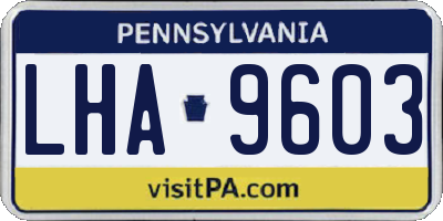 PA license plate LHA9603