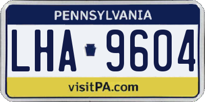 PA license plate LHA9604