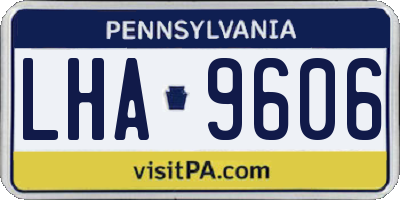PA license plate LHA9606