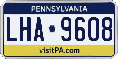 PA license plate LHA9608