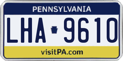 PA license plate LHA9610
