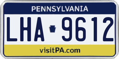 PA license plate LHA9612