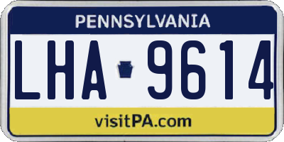 PA license plate LHA9614