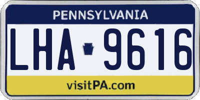 PA license plate LHA9616