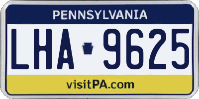 PA license plate LHA9625