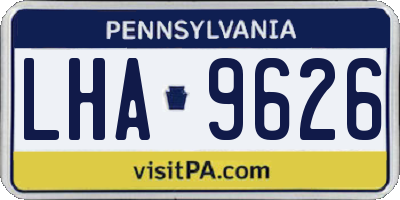 PA license plate LHA9626