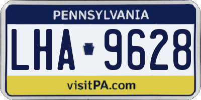 PA license plate LHA9628