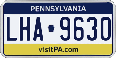 PA license plate LHA9630