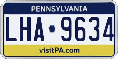 PA license plate LHA9634