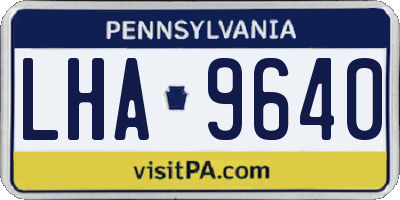 PA license plate LHA9640
