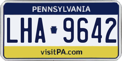 PA license plate LHA9642