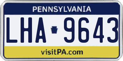PA license plate LHA9643