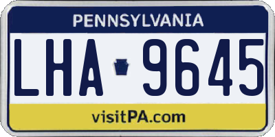 PA license plate LHA9645