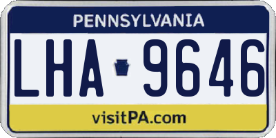 PA license plate LHA9646