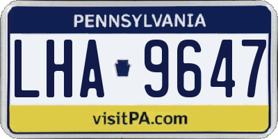 PA license plate LHA9647