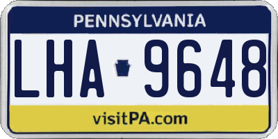 PA license plate LHA9648