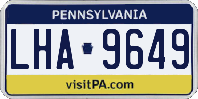PA license plate LHA9649