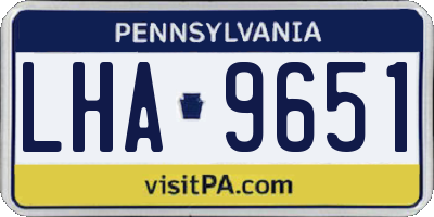 PA license plate LHA9651