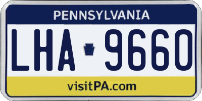 PA license plate LHA9660
