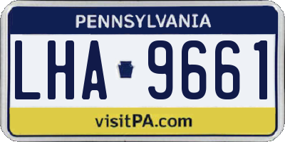 PA license plate LHA9661