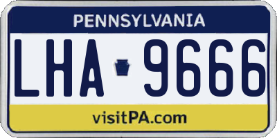 PA license plate LHA9666