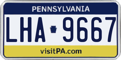 PA license plate LHA9667