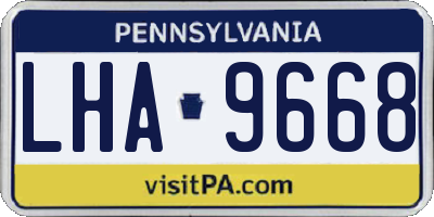 PA license plate LHA9668