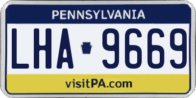 PA license plate LHA9669