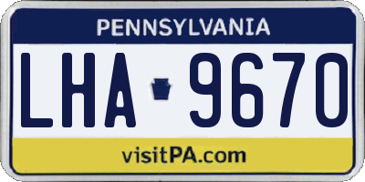 PA license plate LHA9670